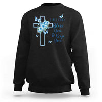 Christian Jesus Sweatshirt The Lord Bless You Encouraging Bible Verse Butterfly Art