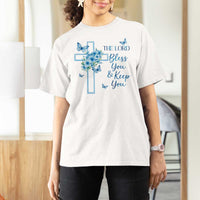 Christian Jesus T Shirt For Women The Lord Bless You Encouraging Bible Verse Butterfly Art