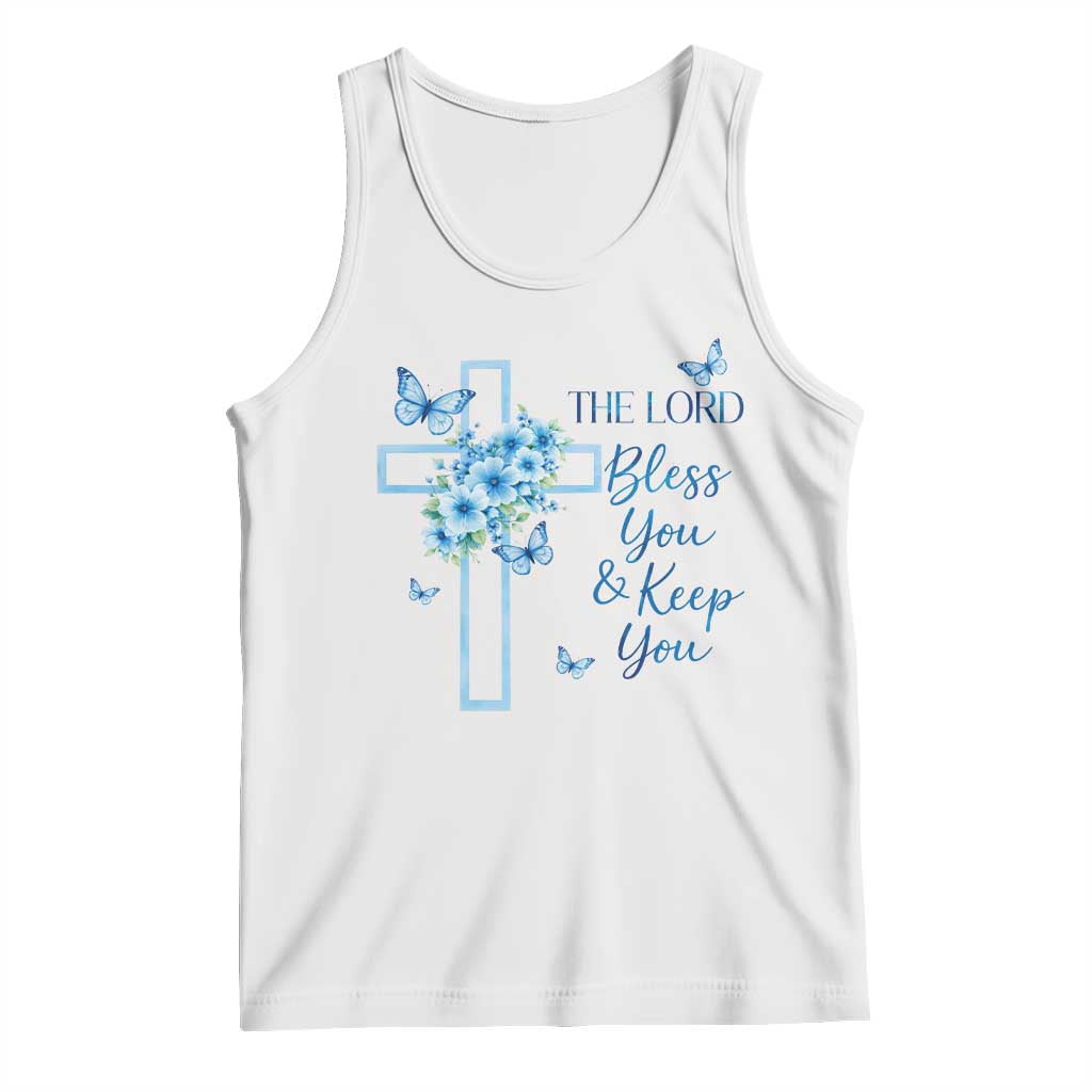 Christian Jesus Tank Top The Lord Bless You Encouraging Bible Verse Butterfly Art