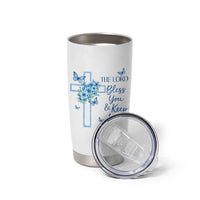Christian Jesus Tumbler Cup The Lord Bless You Encouraging Bible Verse Butterfly Art
