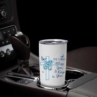 Christian Jesus Tumbler Cup The Lord Bless You Encouraging Bible Verse Butterfly Art