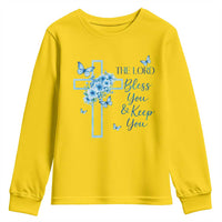 Christian Jesus Youth Sweatshirt The Lord Bless You Encouraging Bible Verse Butterfly Art