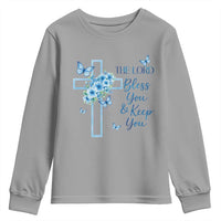 Christian Jesus Youth Sweatshirt The Lord Bless You Encouraging Bible Verse Butterfly Art