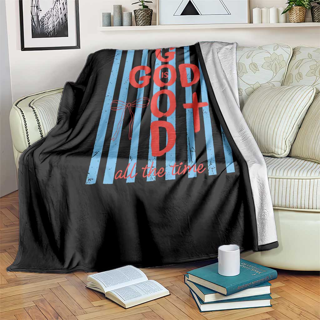 Christian Jesus Lovers Throw Blanket Striped Preppy God Is Good All The Time