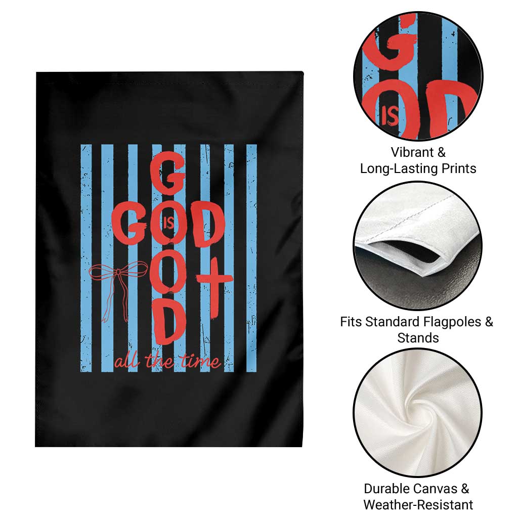 Christian Jesus Lovers Garden Flag Striped Preppy God Is Good All The Time