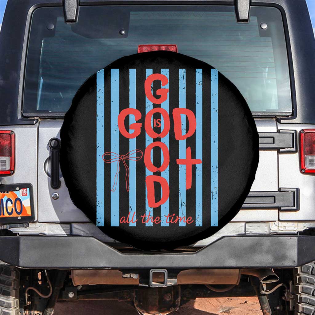 Christian Jesus Lovers Spare Tire Cover Striped Preppy God Is Good All The Time