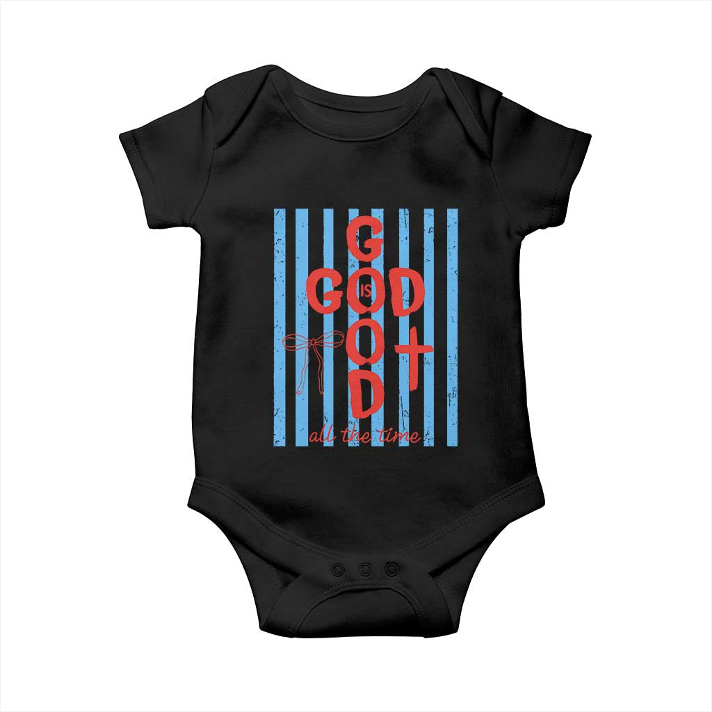 Christian Jesus Lovers Baby Onesie Striped Preppy God Is Good All The Time