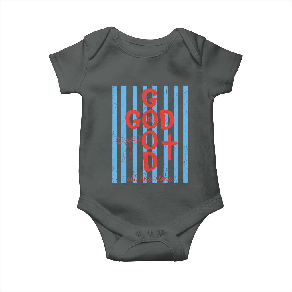 Christian Jesus Lovers Baby Onesie Striped Preppy God Is Good All The Time