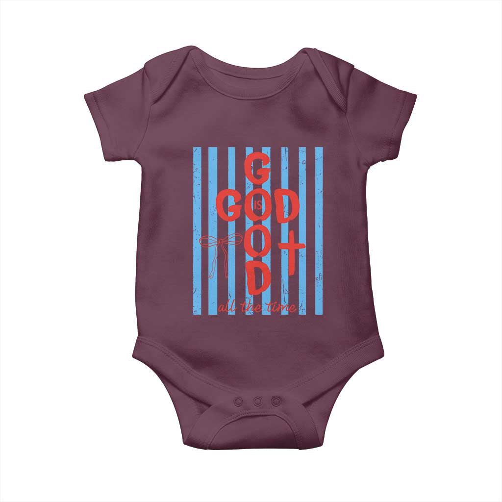 Christian Jesus Lovers Baby Onesie Striped Preppy God Is Good All The Time