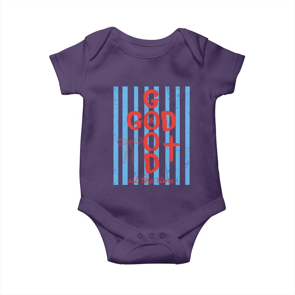 Christian Jesus Lovers Baby Onesie Striped Preppy God Is Good All The Time