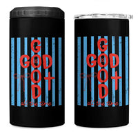 Christian Jesus Lovers 4 in 1 Can Cooler Tumbler Striped Preppy God Is Good All The Time