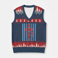Christian Jesus Lovers V-Neck Knit Sweater Vest Striped Preppy God Is Good All The Time