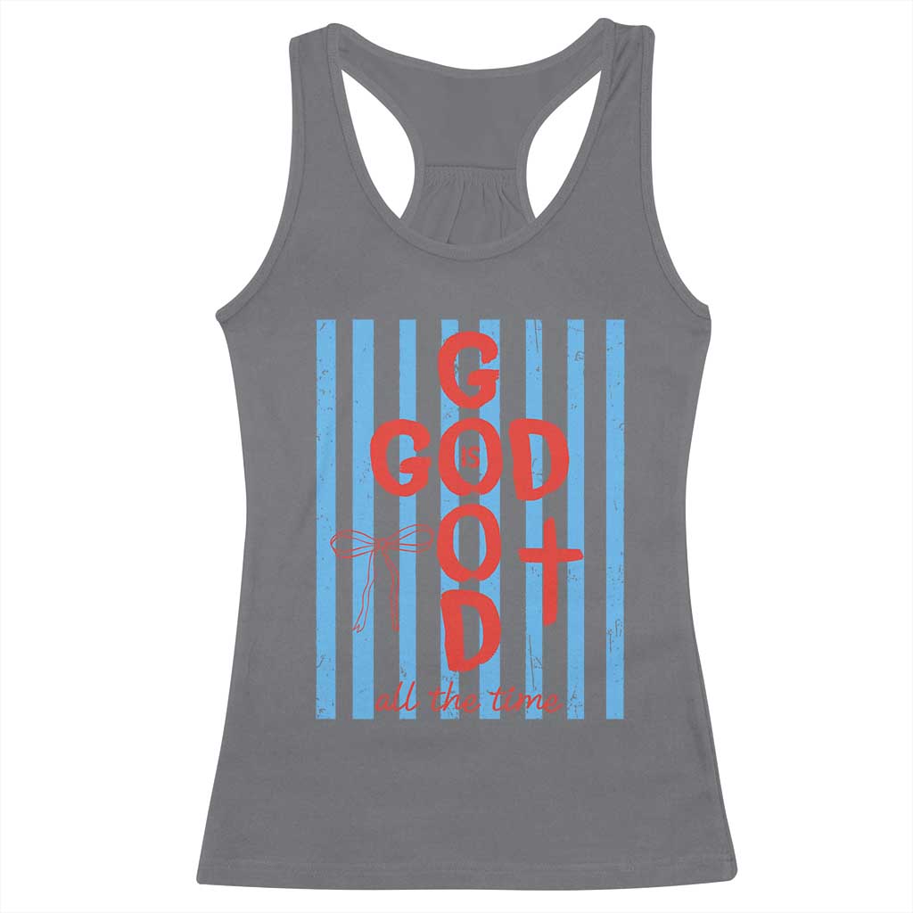 Christian Jesus Lovers Racerback Tank Top Striped Preppy God Is Good All The Time