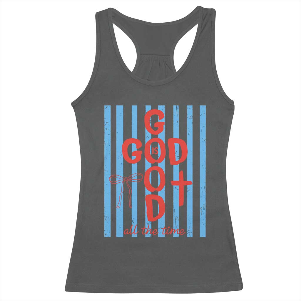 Christian Jesus Lovers Racerback Tank Top Striped Preppy God Is Good All The Time