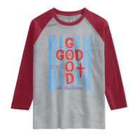 Christian Jesus Lovers Raglan Shirt Striped Preppy God Is Good All The Time