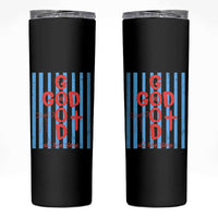 Christian Jesus Lovers Skinny Tumbler Striped Preppy God Is Good All The Time