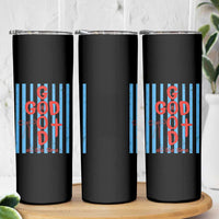 Christian Jesus Lovers Skinny Tumbler Striped Preppy God Is Good All The Time