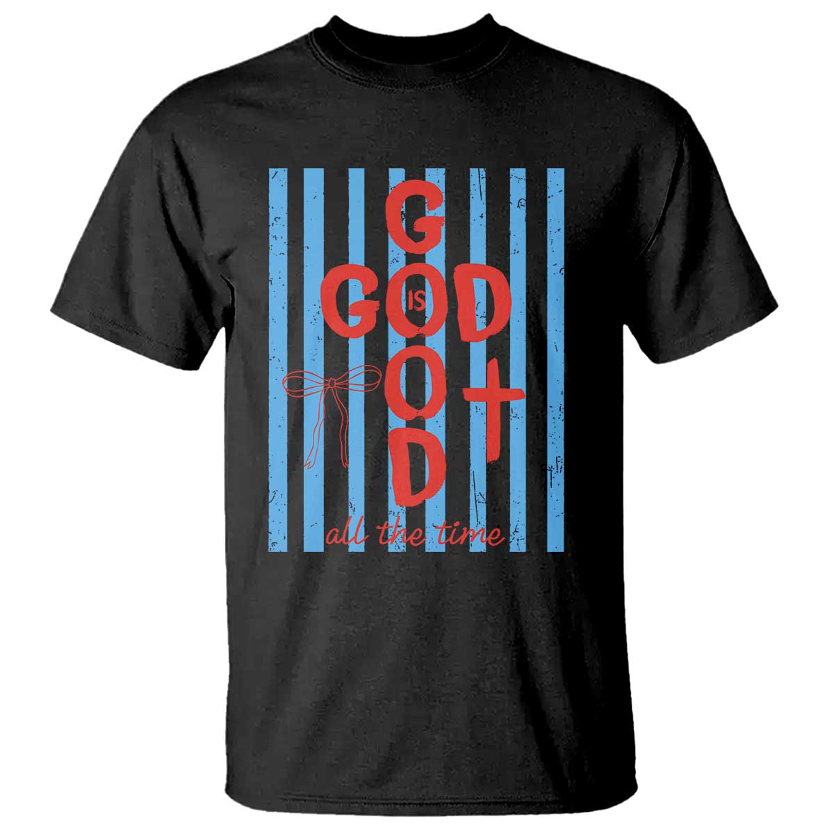 Christian Jesus Lovers T Shirt Striped Preppy God Is Good All The Time