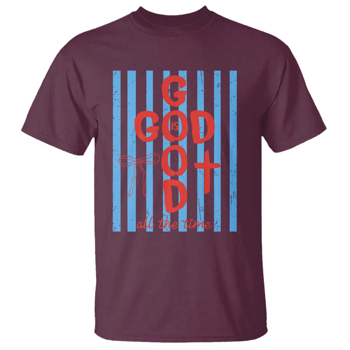 Christian Jesus Lovers T Shirt Striped Preppy God Is Good All The Time