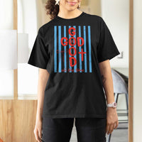 Christian Jesus Lovers T Shirt For Women Striped Preppy God Is Good All The Time