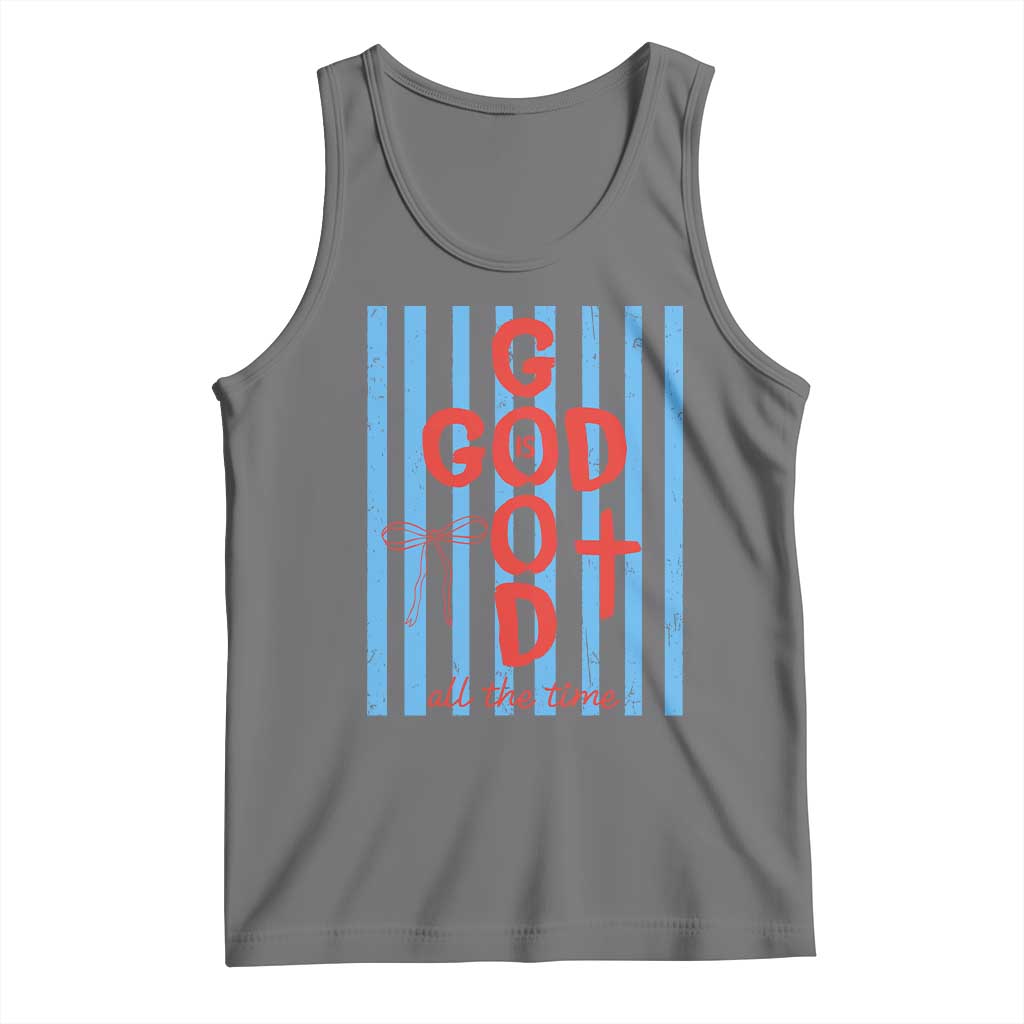 Christian Jesus Lovers Tank Top Striped Preppy God Is Good All The Time