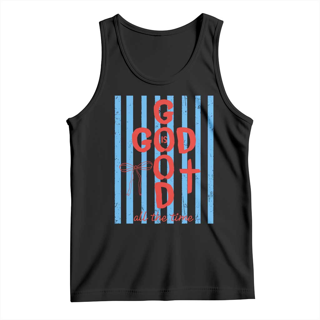 Christian Jesus Lovers Tank Top Striped Preppy God Is Good All The Time