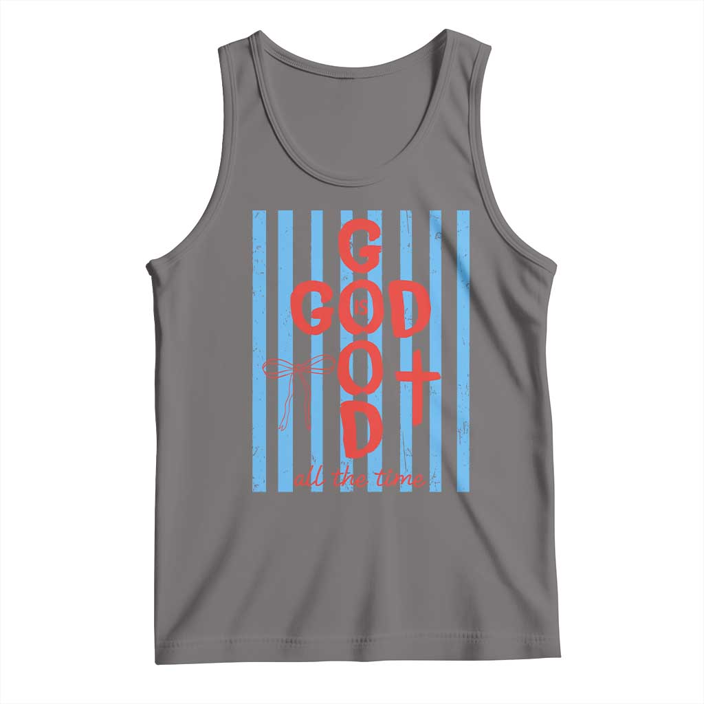 Christian Jesus Lovers Tank Top Striped Preppy God Is Good All The Time