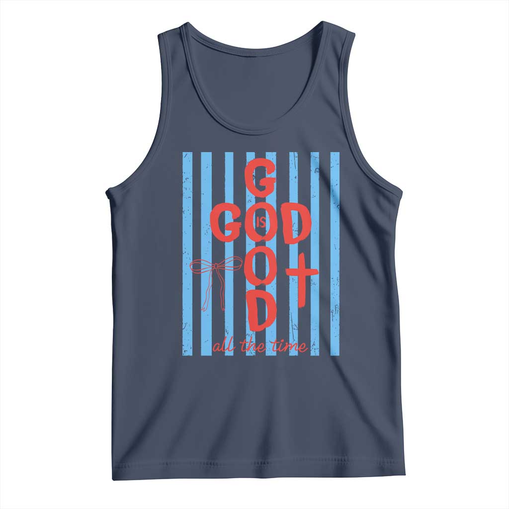 Christian Jesus Lovers Tank Top Striped Preppy God Is Good All The Time
