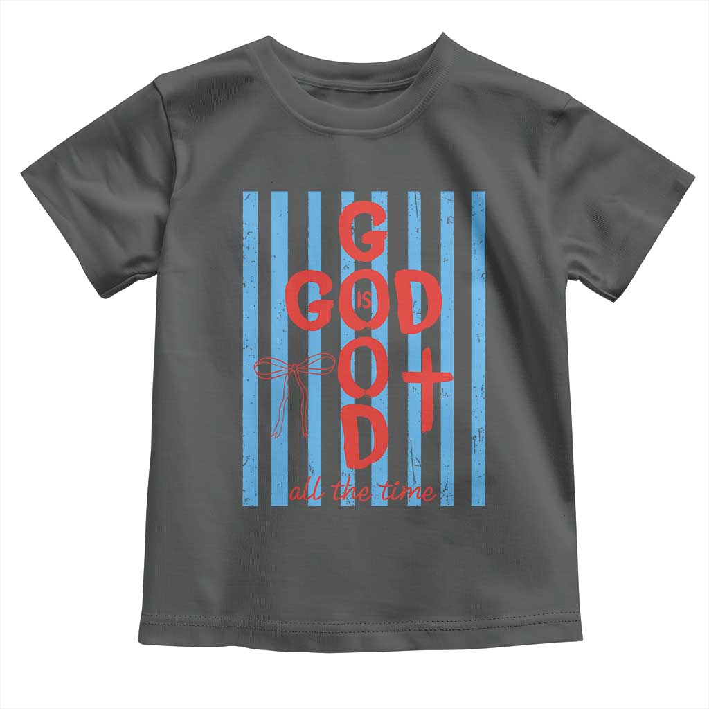 Christian Jesus Lovers Toddler T Shirt Striped Preppy God Is Good All The Time