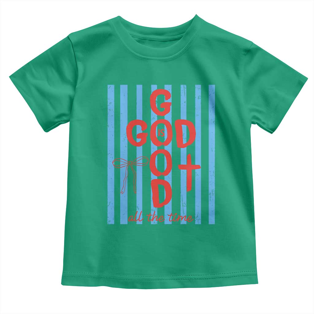 Christian Jesus Lovers Toddler T Shirt Striped Preppy God Is Good All The Time