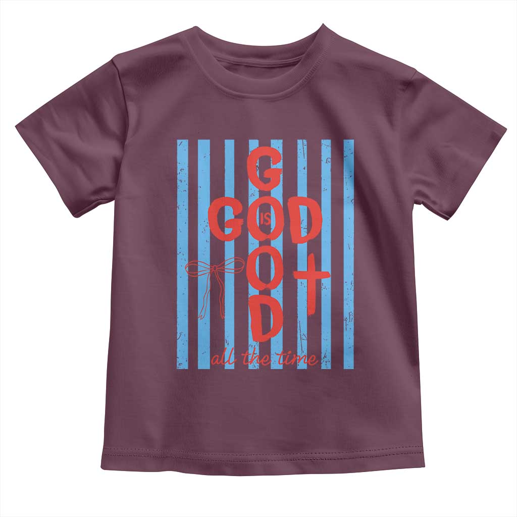 Christian Jesus Lovers Toddler T Shirt Striped Preppy God Is Good All The Time