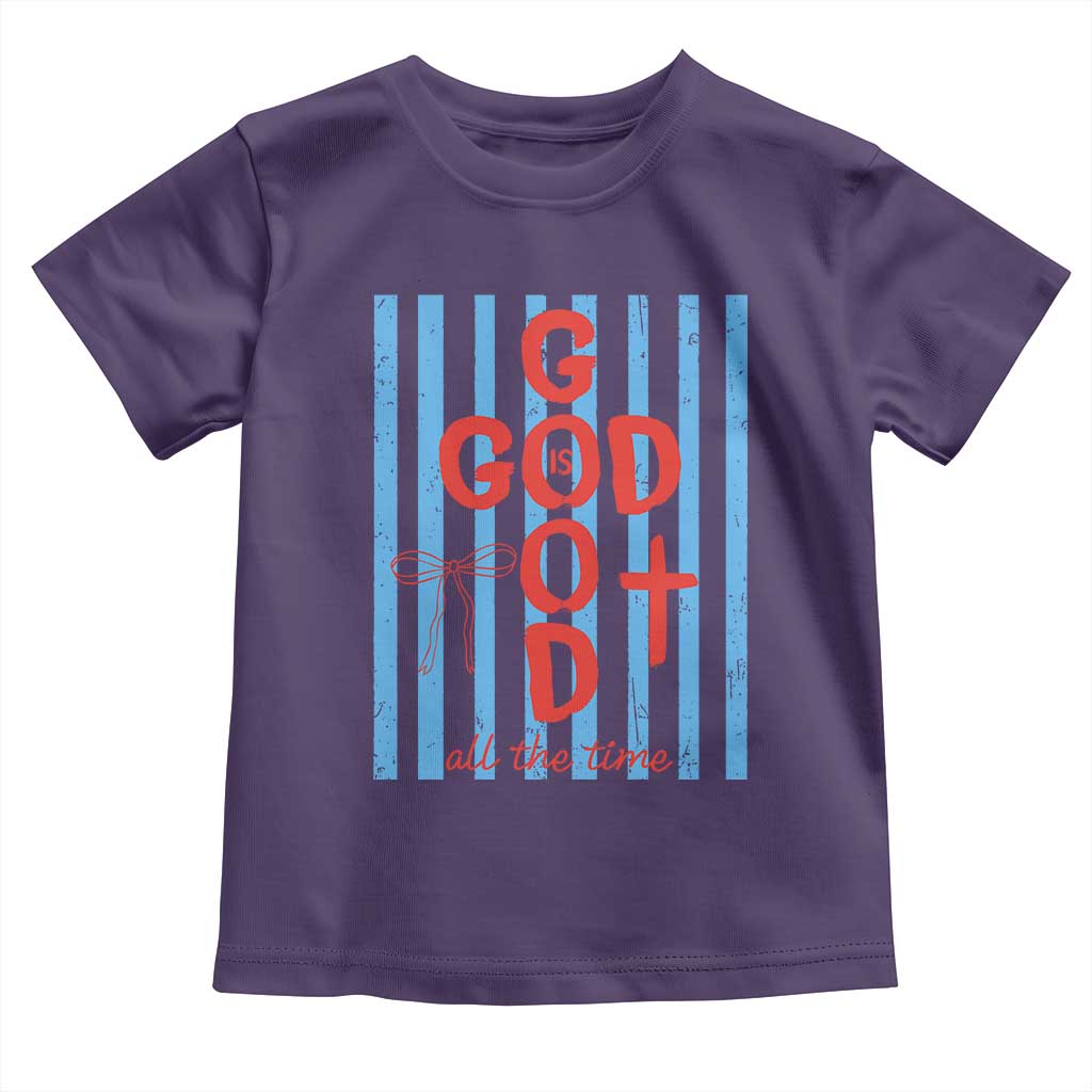 Christian Jesus Lovers Toddler T Shirt Striped Preppy God Is Good All The Time