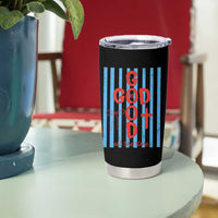 Christian Jesus Lovers Tumbler Cup Striped Preppy God Is Good All The Time