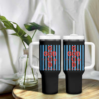 Christian Jesus Lovers Tumbler With Handle Striped Preppy God Is Good All The Time