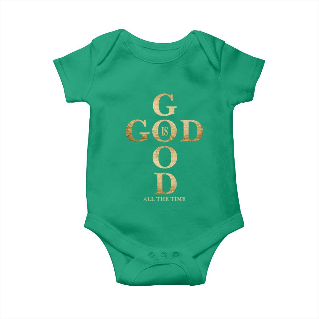 Christian Jesus Lovers Baby Onesie God Is Good All The Time Cross