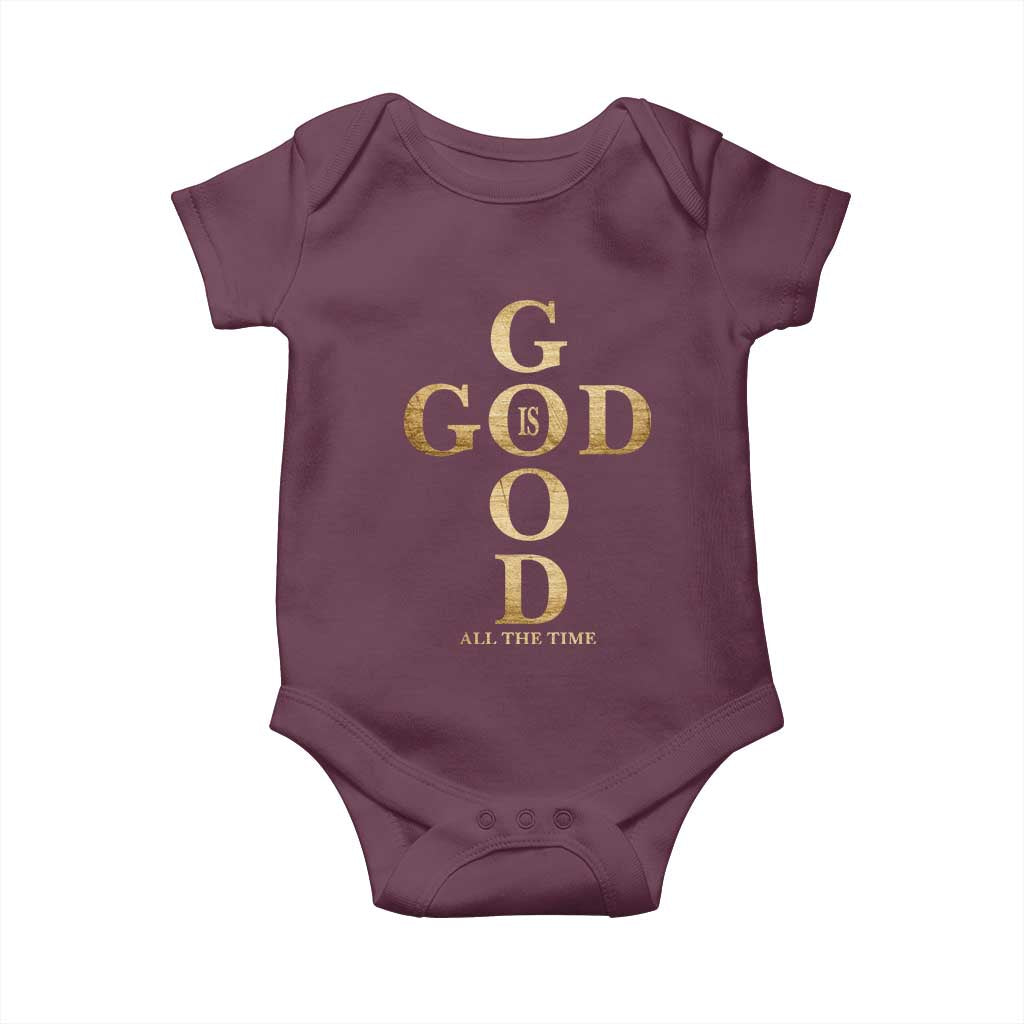 Christian Jesus Lovers Baby Onesie God Is Good All The Time Cross
