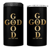 Christian Jesus Lovers 4 in 1 Can Cooler Tumbler God Is Good All The Time Cross