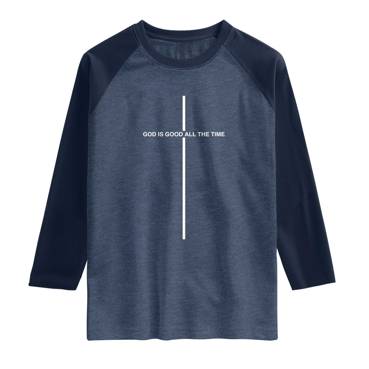 God Is Good All The Time Raglan Shirt Jesus Cross Christian Minimal Religious Faith