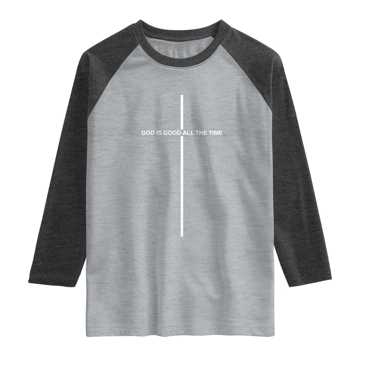 God Is Good All The Time Raglan Shirt Jesus Cross Christian Minimal Religious Faith
