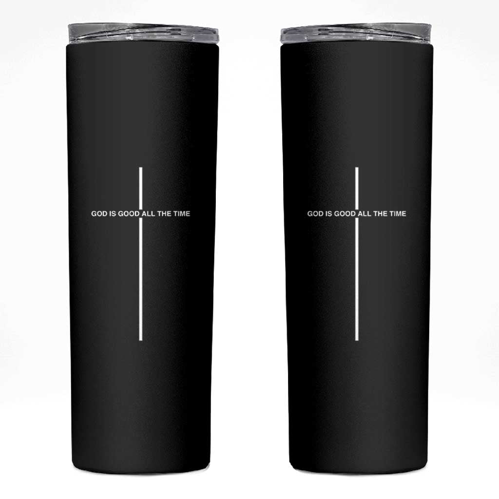 God Is Good All The Time Skinny Tumbler Jesus Cross Christian Minimal Religious Faith