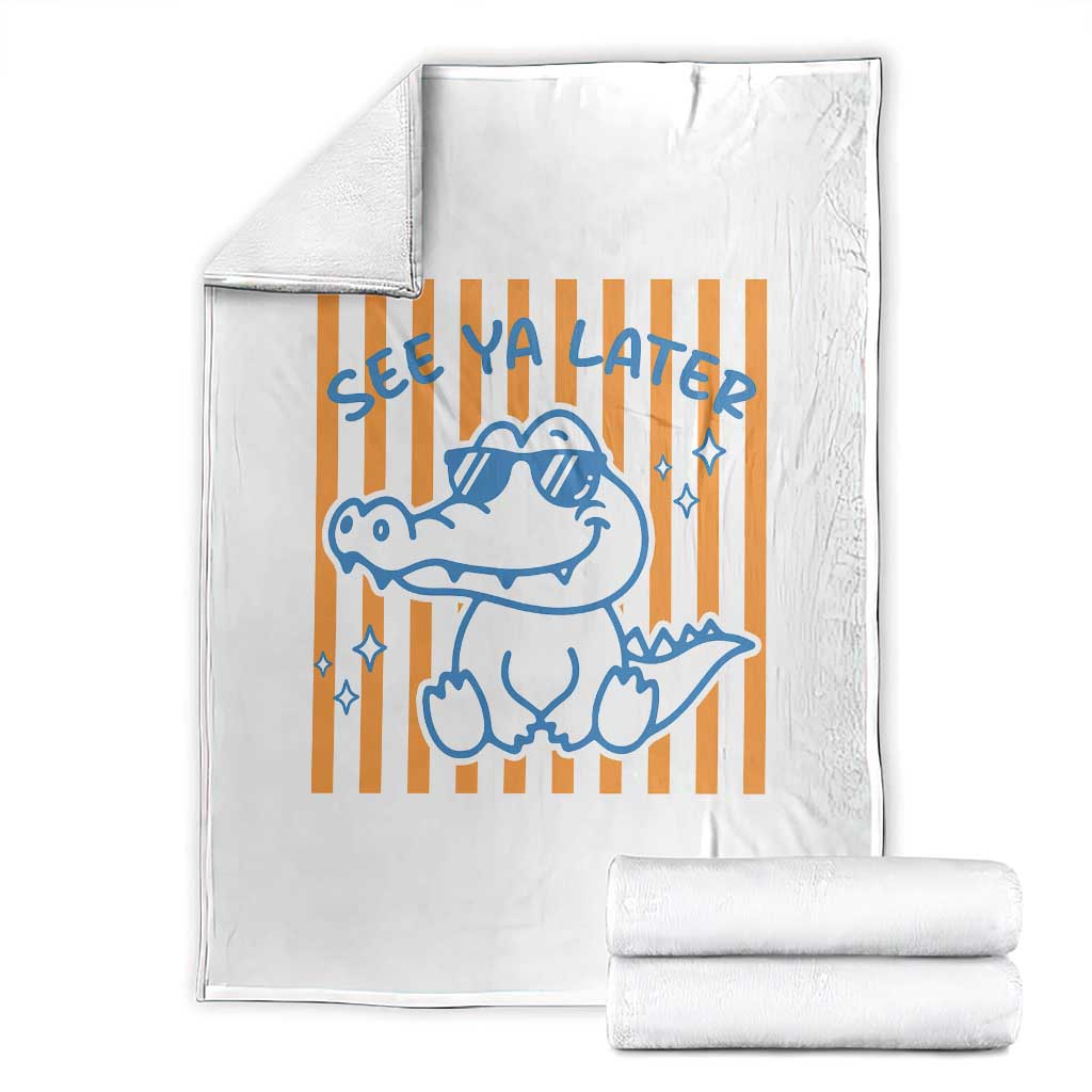 See You Later Alligator Throw Blanket Funny Last Day End of Year Teacher Summer Gift