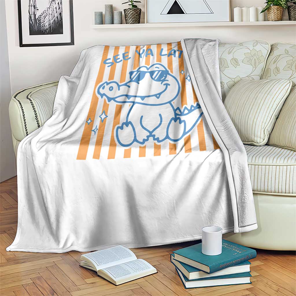 See You Later Alligator Throw Blanket Funny Last Day End of Year Teacher Summer Gift