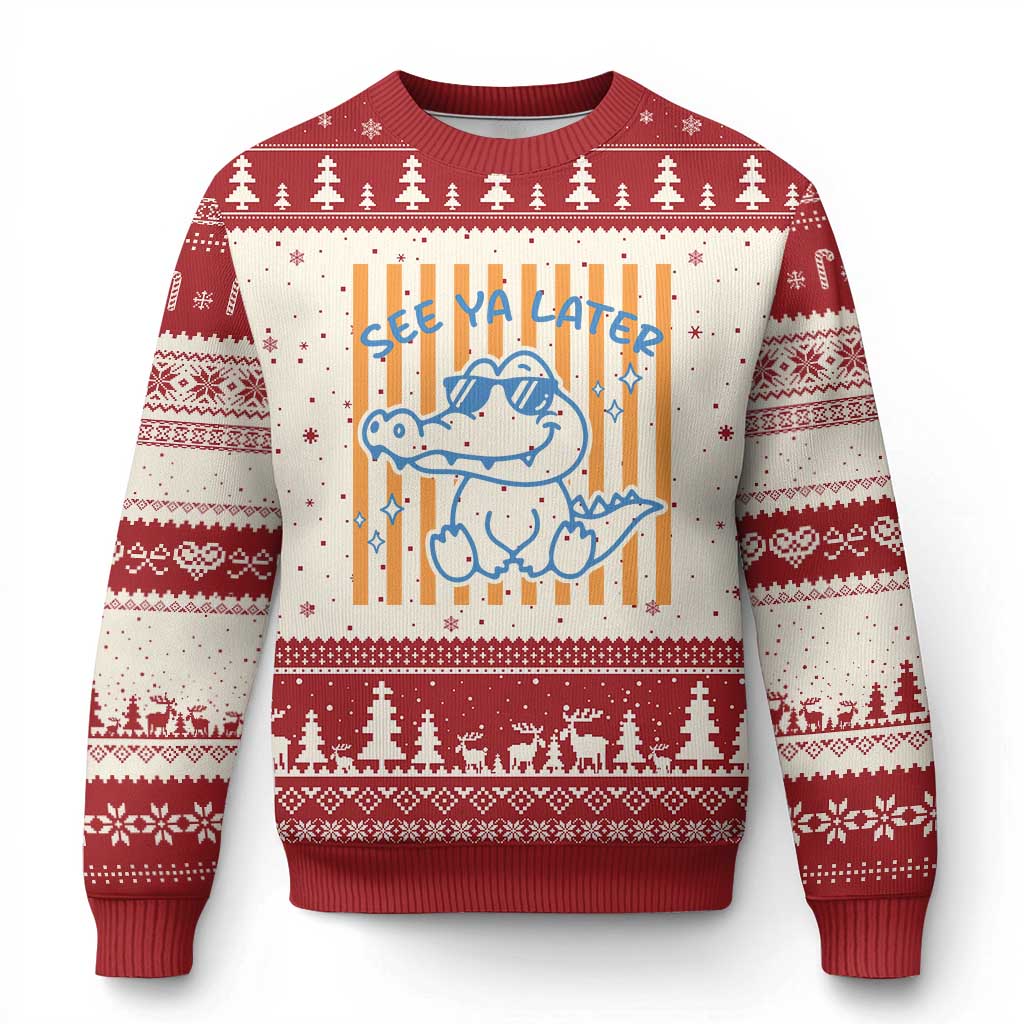 See You Later Alligator Ugly Christmas Sweater Funny Last Day End of Year Teacher Summer Gift