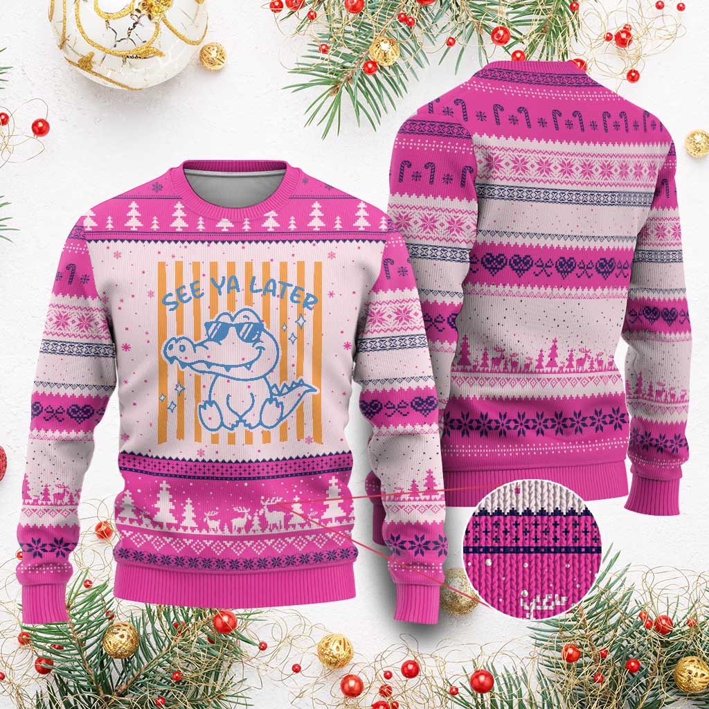 See You Later Alligator Ugly Christmas Sweater Funny Last Day End of Year Teacher Summer Gift
