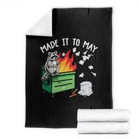 Last Day of School Throw Blanket Funny Raccoon Dumpster Fire Made It To May Teacher