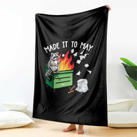 Last Day of School Throw Blanket Funny Raccoon Dumpster Fire Made It To May Teacher