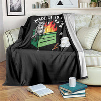 Last Day of School Throw Blanket Funny Raccoon Dumpster Fire Made It To May Teacher