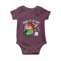Last Day of School Baby Onesie Funny Raccoon Dumpster Fire Made It To May Teacher