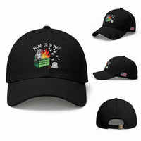 Last Day of School Baseball Cap Funny Raccoon Dumpster Fire Made It To May Teacher