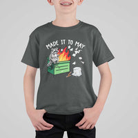 Last Day of School T Shirt For Kid Funny Raccoon Dumpster Fire Made It To May Teacher